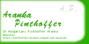 aranka pinthoffer business card